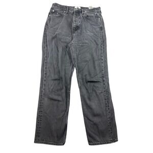 Calvin Klein Jeans Women 26 Black CK One Dad Jean High Rise Straight Leg Denim